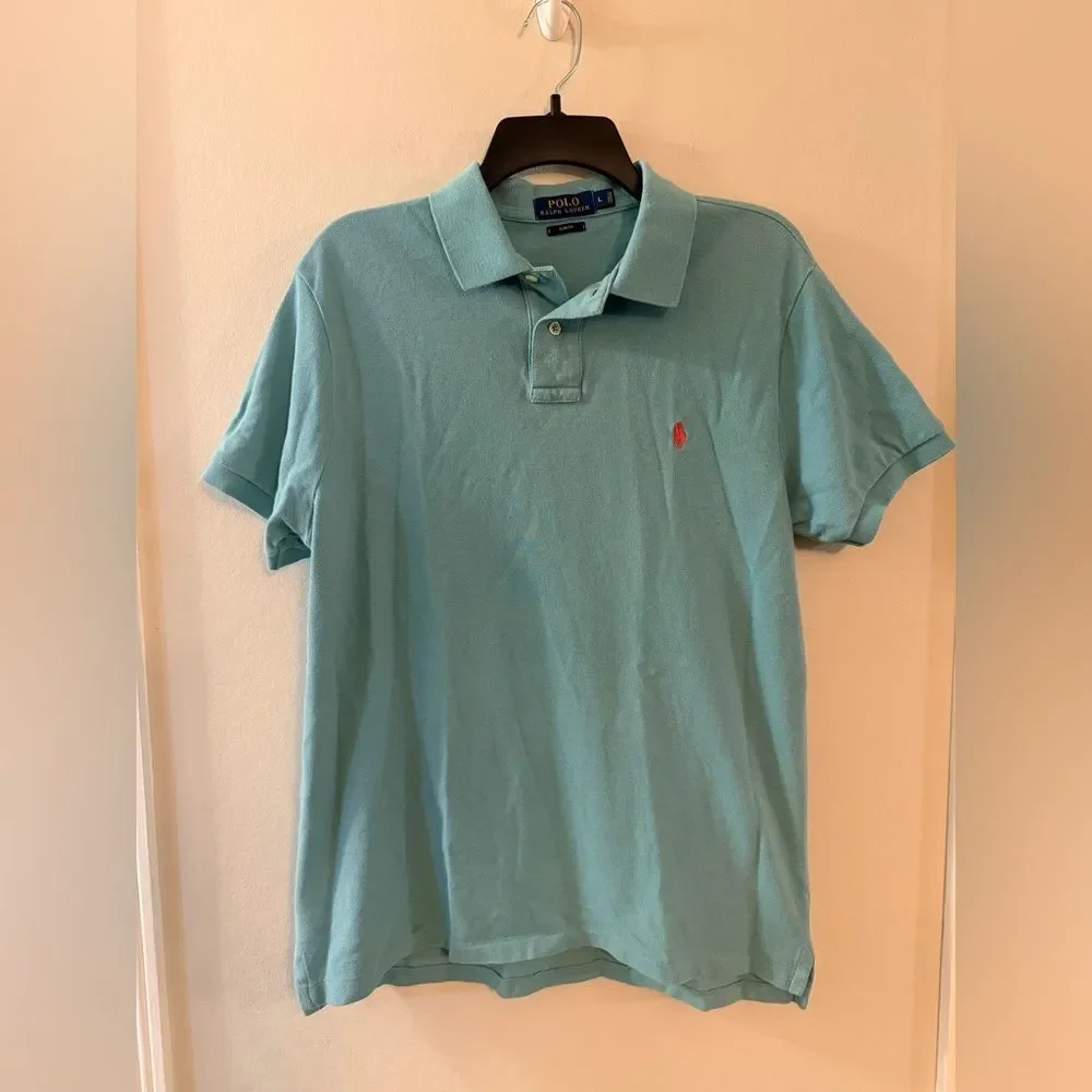 Polo Ralph Lauren Men’s Collared Blue Slim Fit Polo - Size Large